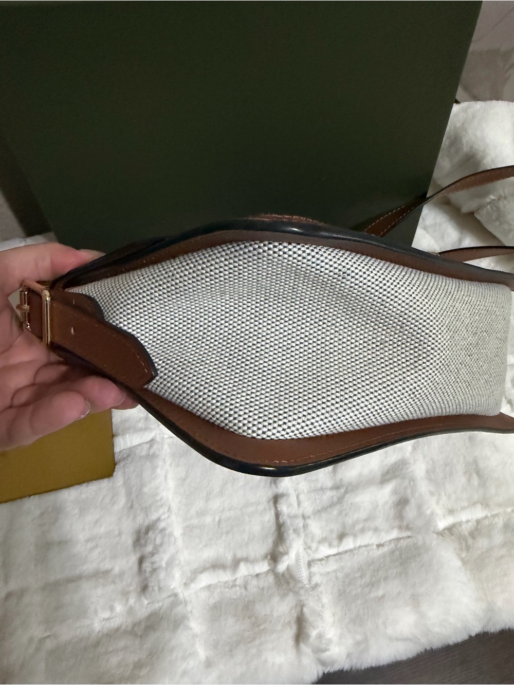 Longchamp Box-Trot Canvas Mini Shoulder/Crossbody HandBag in Cognac - Picture 7 of 14